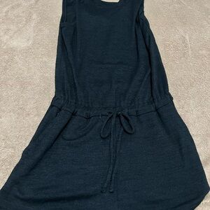 Black Sleeveless romper with Drawstring Waist
